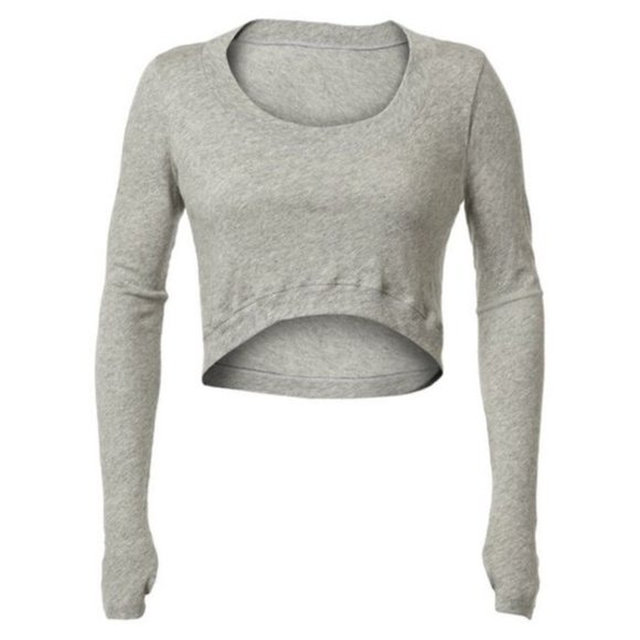 CABI #539 Gray Mélange Crop Shrunken Sweatshirt M - Picture 3 of 8
